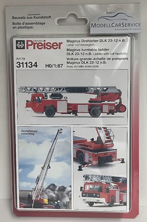 Preiser: Magirus DLK 23-12 n.B. "BF München" – Bild 4