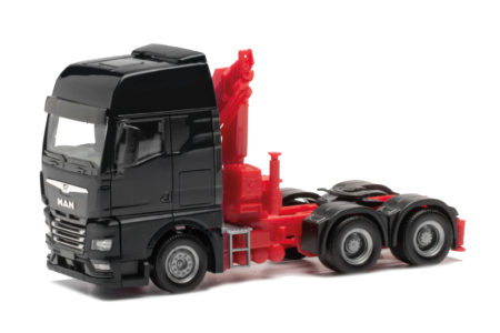 Herpa: MAN TGX GX Zugmaschine mit Ladekran 3achs (6x4), schwarz
