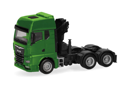 Herpa: MAN TGX GX Zugmaschine mit Kran 3achs, grün