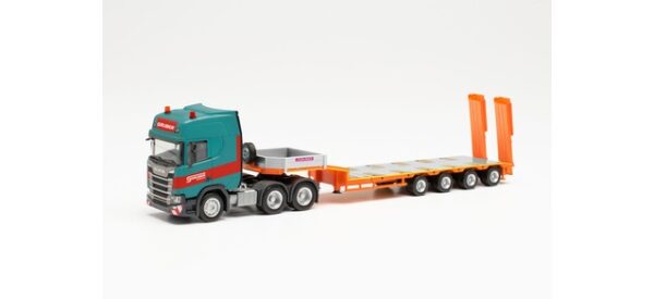 Herpa: Scania CR 20 HD 6x4 Semitieflade-Sz. „Gruber“-0