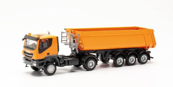 Herpa: Iveco Trakker Kipp-Sattelzug, kommunalorange-0