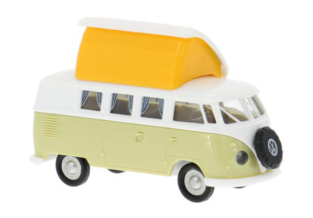 Brekina: VW T1b Camper mit Dormobilddach, weiß/hellgrün
