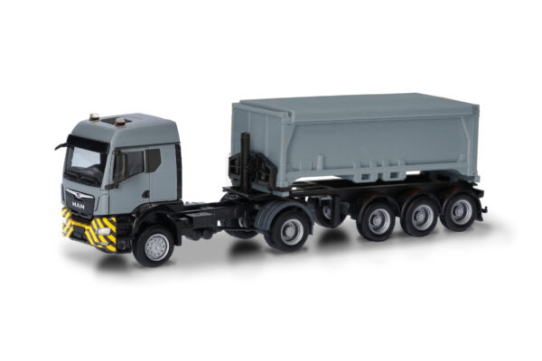 Herpa: MAN TGS TM Abraumcont.-Sz., grau/gelb -0
