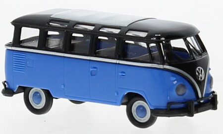 Brekina: VW T1b Samba, schwarz/blau-0