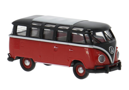 Brekina: VW T1b Samba, schwarz/rot