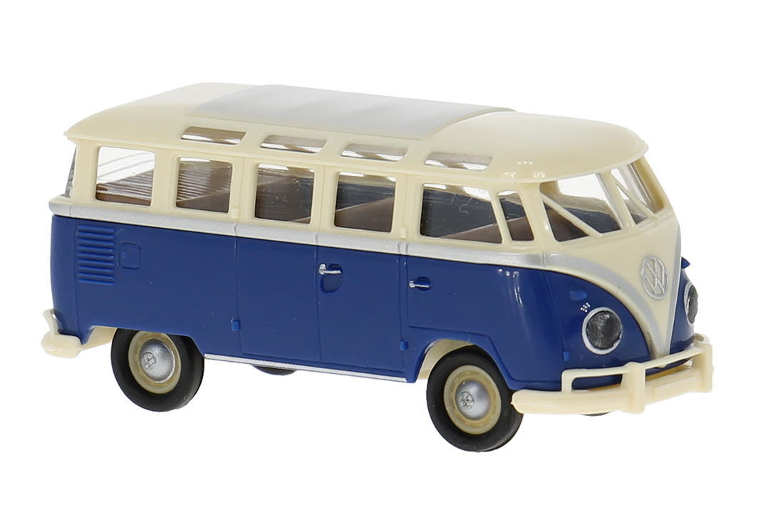 Brekina: VW T1b Samba (1960), hellbeige/blau