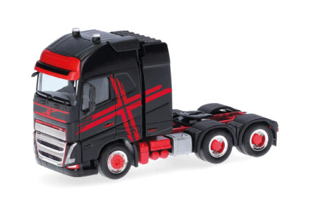 Herpa: Volvo FH GL XL 2020 Zugm. mit Schwerlastturm, schwarz/rot-0