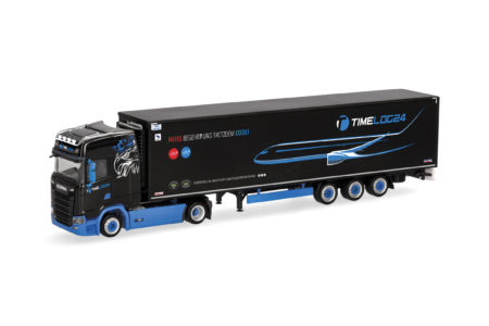 Herpa: Scania CS 20 HD Kühlkoffer-Sattelzug "timelog24"