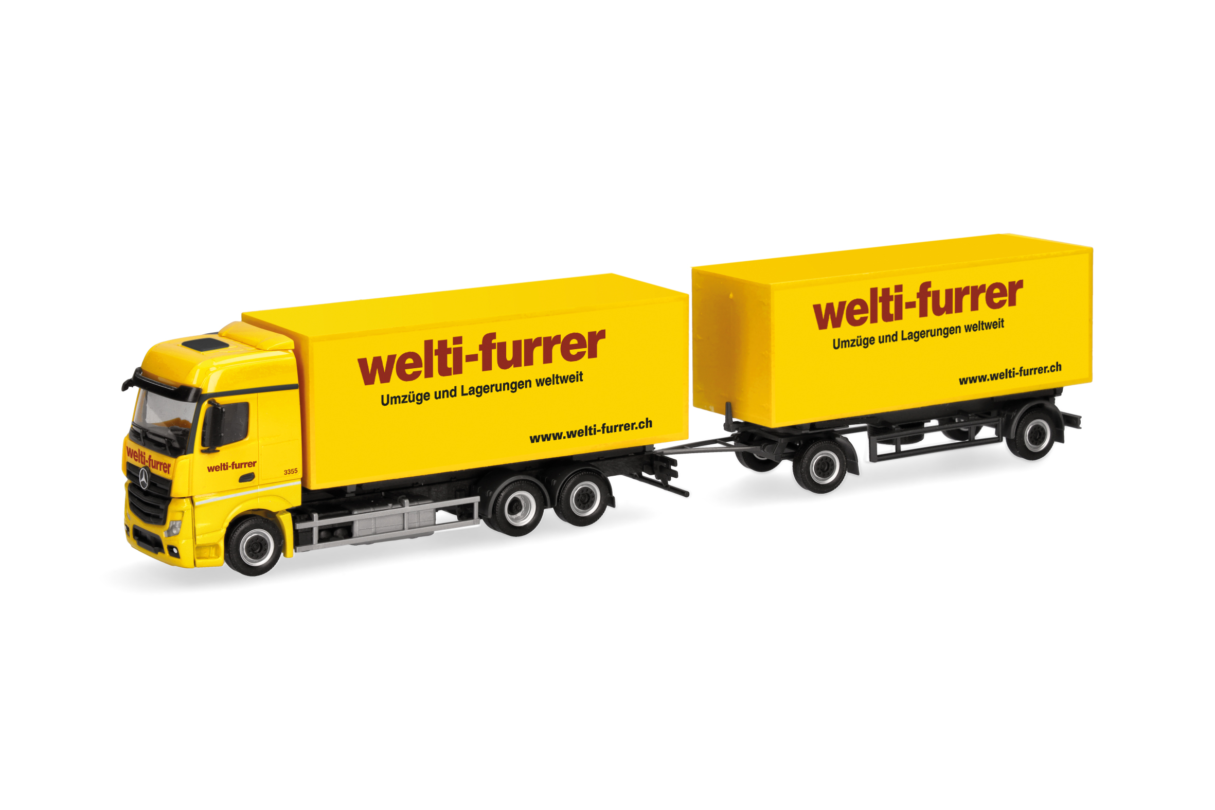 Herpa: MB Actros BS Wechselkoffer-Hängerzug "Welti-Furrer"