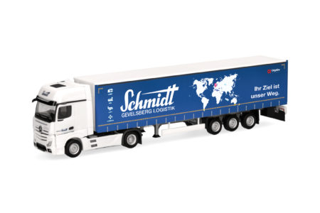 Herpa: MB Actros BS Gardinenplanen-Sattelzug "Schmidt Gevelsberg"