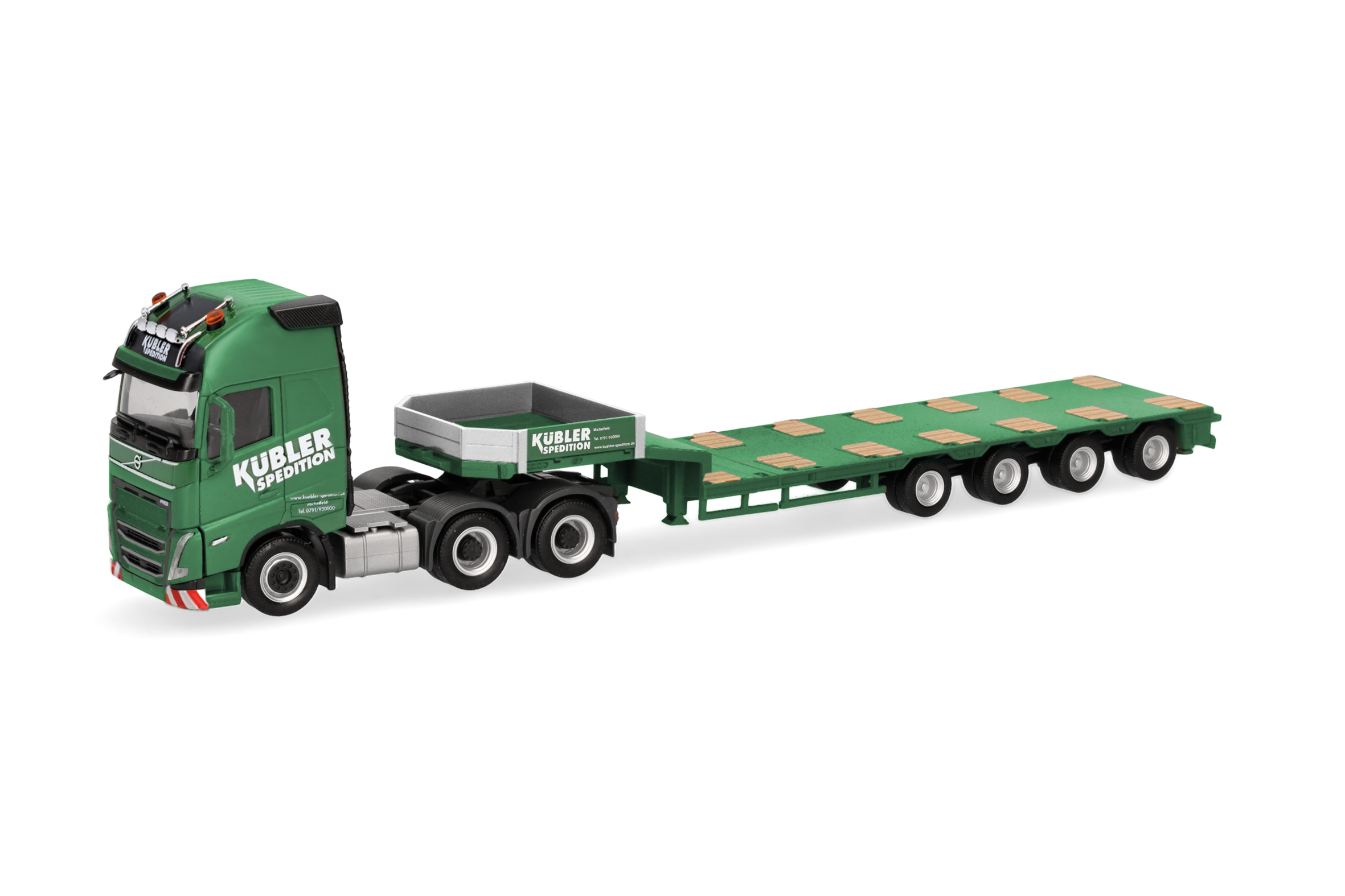 Herpa: Volvo FH GL XL 2020 Semitieflade-Sattelzug "Kübler"