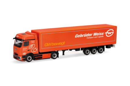 Herpa: MB eActros 600 ProCabin BS Planen-Sz. "Gebrüder Weiss" (AT)