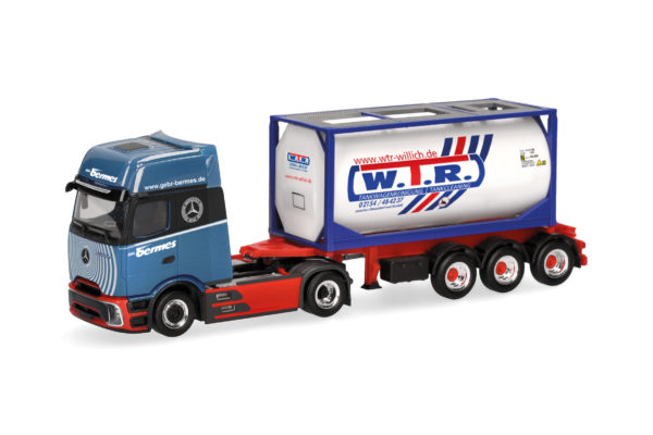 Herpa: MB Actros L ProCabin GS 20-ft-Tankcont.-Sz. "Bermes"
