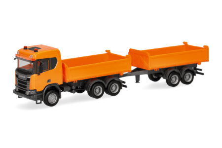 Herpa: Scania CR ND XT Baukipper-Hängerzug, kommunalorange