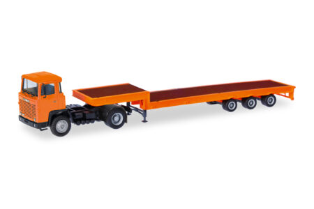 Herpa Basic: Scania 141 Tieflade-Sattelzug, orange