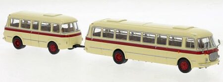 Brekina: JZS Jelcz 043 Bus mit PA 01, beige/dunkelrot-0