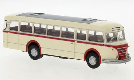 Brekina: IFA H 6 B Bus, hellbeige/rot-0