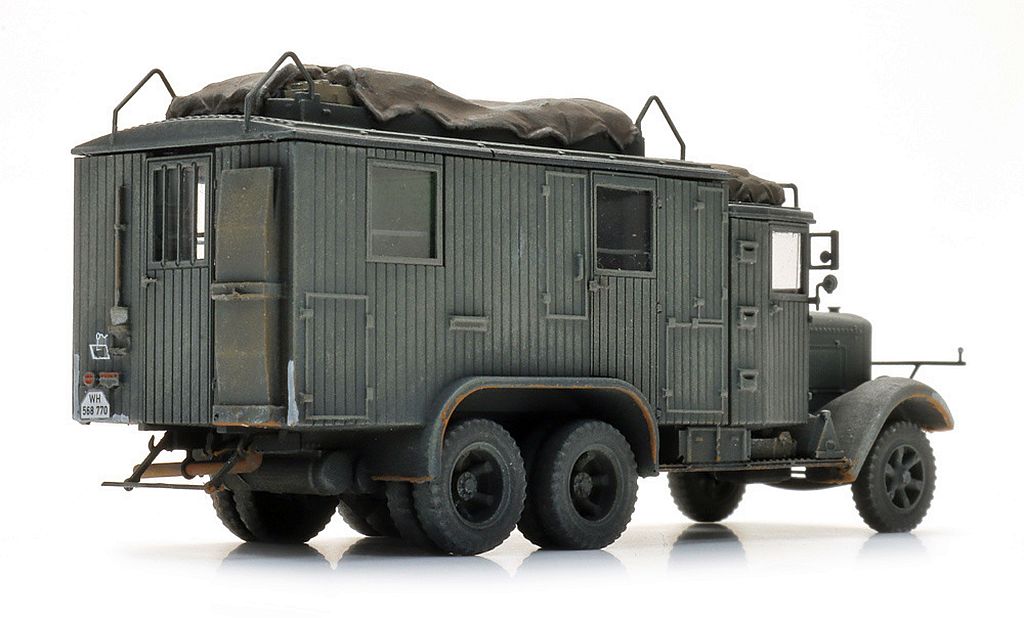 Artitec 1/87 (H0): Henschel 33 D1, Kfz. 72, Fernsprechwagen, grau – Bild 3