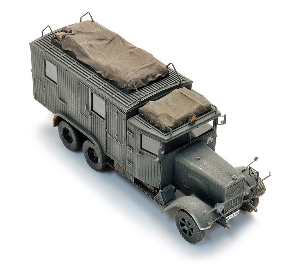 Artitec 1/87 (H0): Henschel 33 D1, Kfz. 72, Fernsprechwagen, grau – Bild 2