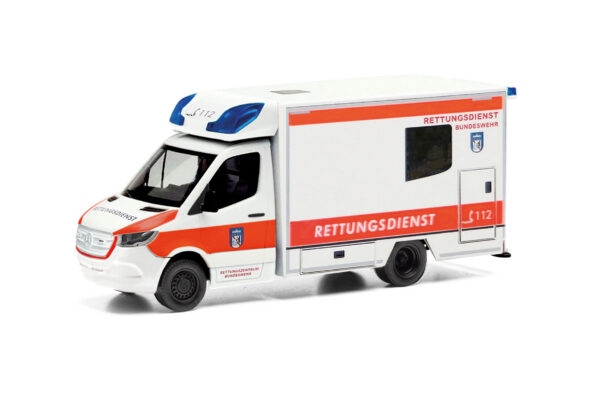 Herpa Military: MB Sprinter 18 Fahrtec RTW "Rettungsdienst BW" -0