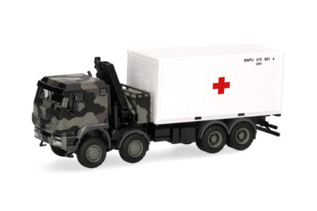 Herpa Military: Iveco Trakker 8x8 mit Ladekran/20 ft. Container "Bundeswehr"