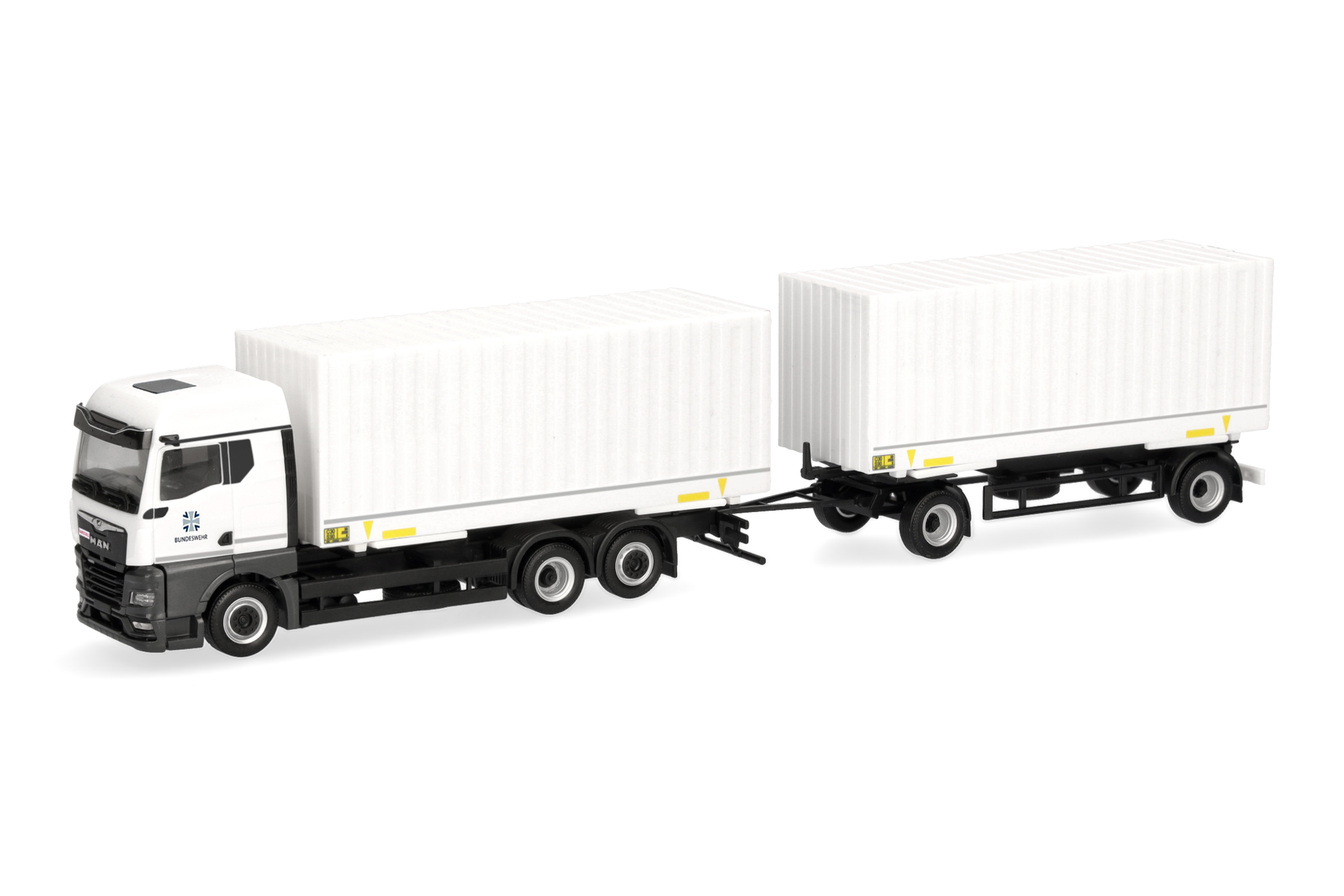 Herpa Military: MAN TGX GM Wechselkoffer-Hängerzug "Bundeswehr/Fahrschule"