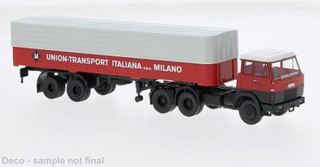 Brekina: Henschel F 221 S Pr/Pl-Sz. mit Plane "Union Transport Italiana" (I)-0