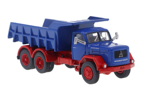 Brekina: Magirus-Deutz Jupiter Muldenkipper, blau/rot
