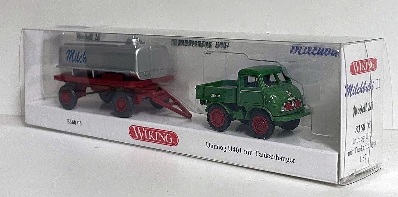 Wiking: Unimog 401 mit Tankanhänger "Milchbubi II" – Bild 2