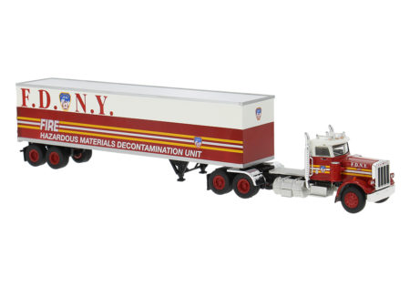 Brekina: Peterbilt 359 Koffer-Sz. "FDNY" –  ohne Sleeper