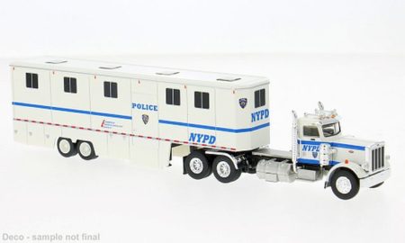 Brekina: Peterbilt 359 Pferdetransporter-Sattelzug "NYPD" (USA)