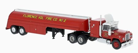 Brekina: Mack RS 700 Tank-Sattelzug "Fire Dept. Florence"-0