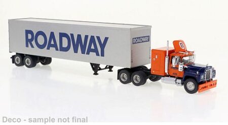 Brekina: Mack RS 700 Koffer-Sattelzug "Roadway"-0