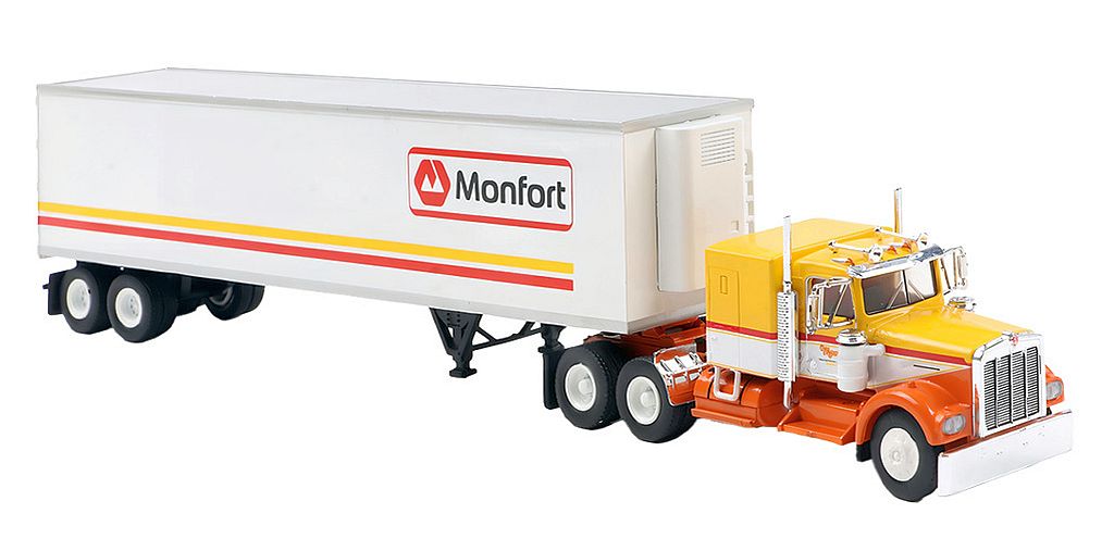 Brekina: Kenworth W 900 Koffer-Sattelzug "Monfort" (USA)