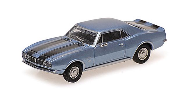 Minichamps 1/87: Chevrolet Camaro Coupé (1967), blaumet./schwarz