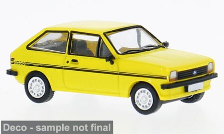 PCX87: Ford Fiesta MK I S 1300 (1975), gelb mit schwarzem Dekor