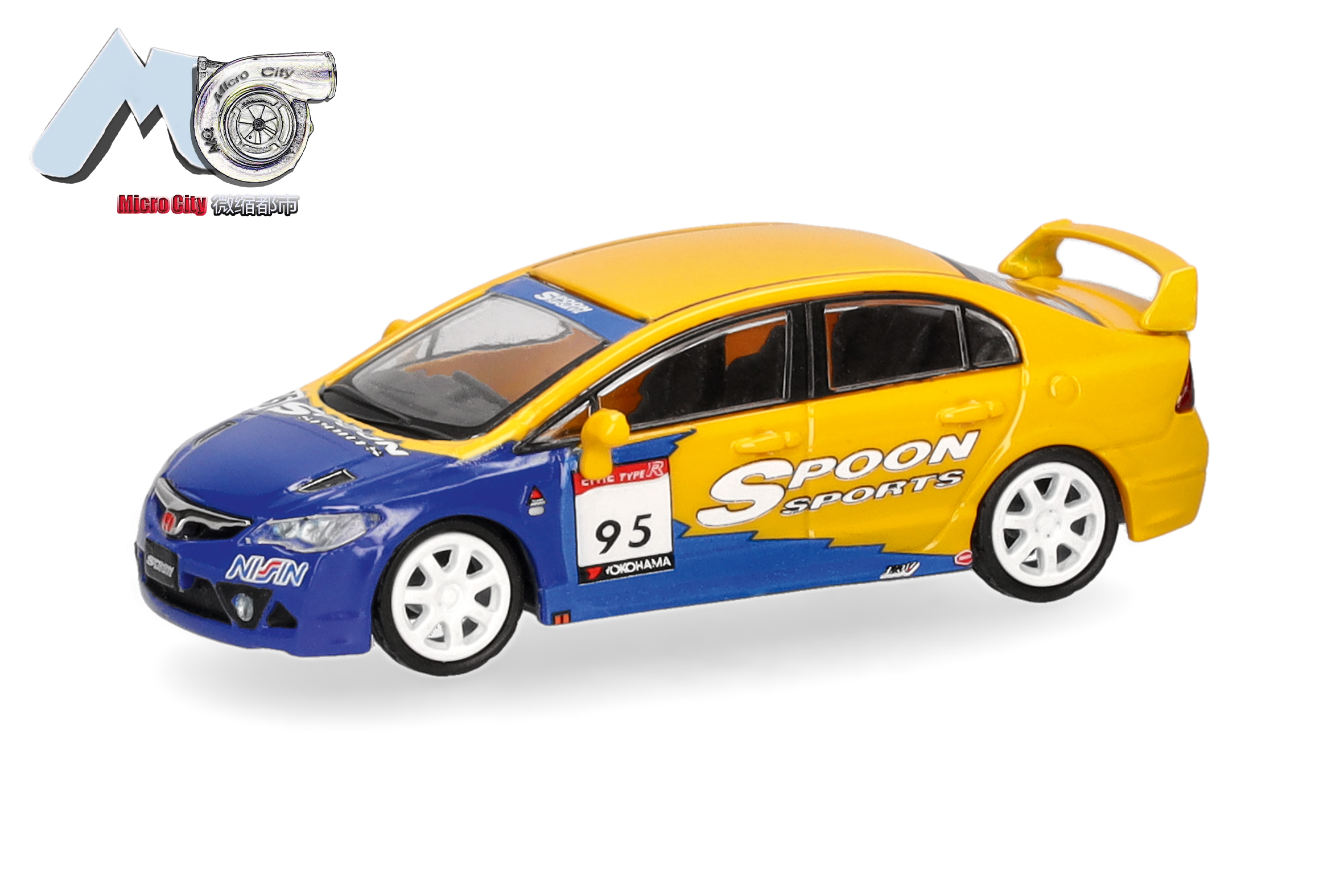Herpa / MicroCity87: Honda Civic FD2, gelb/blau