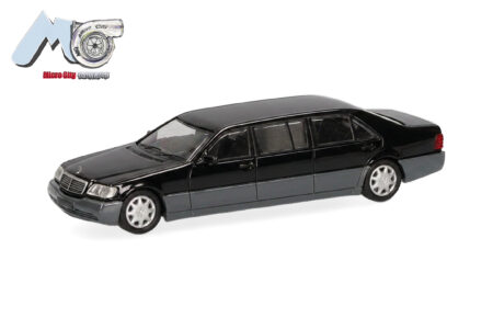 Herpa / MicroCity87: Mercedes-Benz S600 Pullmann, schwarz/silber