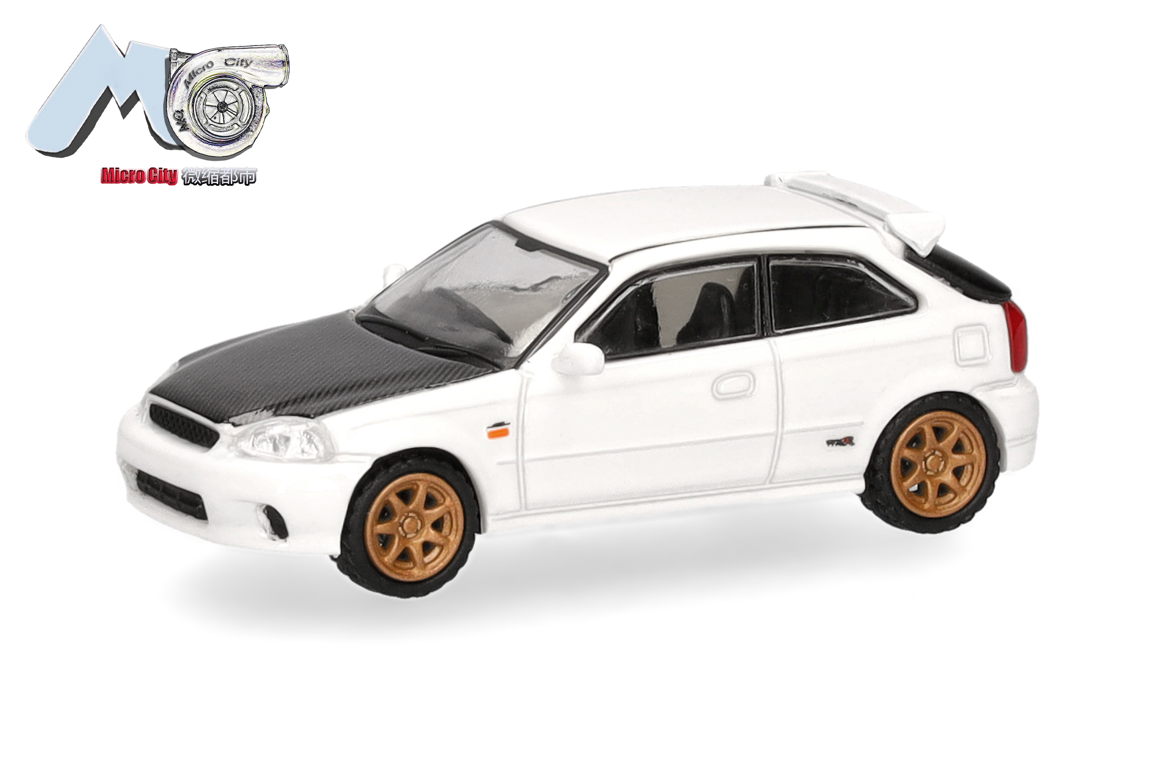 Herpa / MicroCity87: Honda Civic Type R (EK9), weiß/schwarz