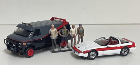 Brekina: Set "Das A-Team": GMC Vandura und Corvette C4 + Figuren