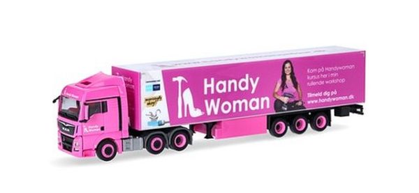 Herpa Sondermodell: MAN TGX XLX Koffer-Sz. "HandyWoman"