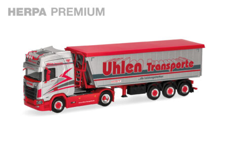 Herpa Premium: "Uhlen Transporte" Scania CS 20 HD Stöffelliner-Kippsattelauflieger