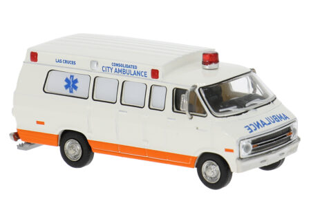 Brekina: Dodge B 200 Ambulance (1975) "Las Cruces" (Moviecar)