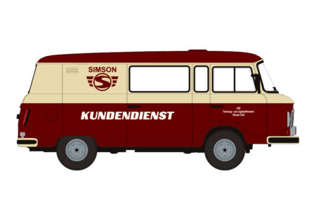 Brekina: Barkas B 1000 Halbbus (1980) "Simson Kundendienst"