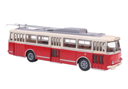 Brekina: Skoda 9 TR Trolleybus (1962), beige/rot
