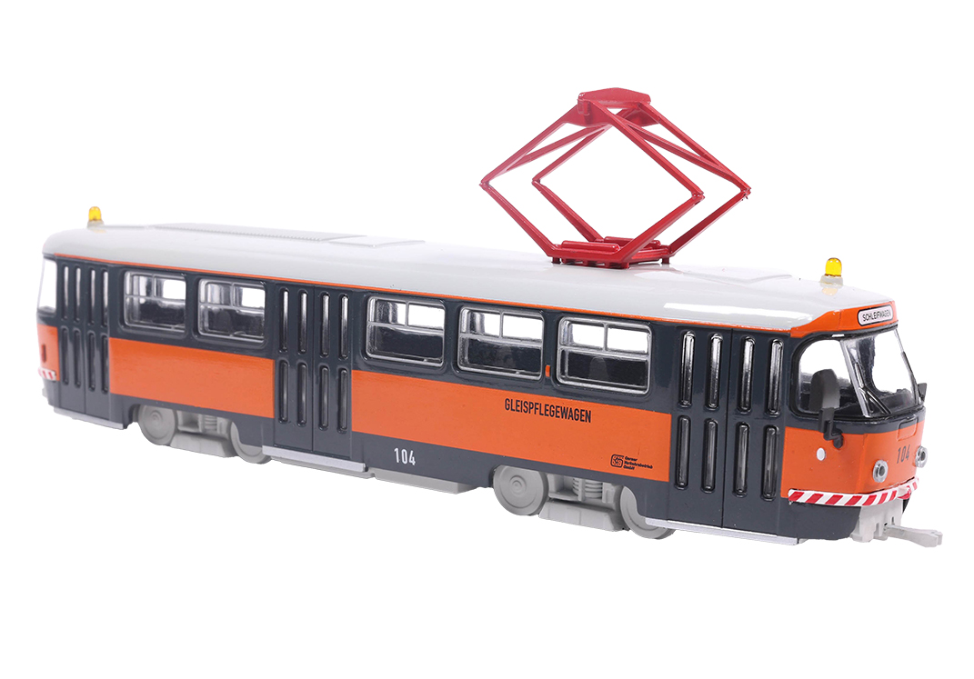 Brekina: Tatra T3/T4 Straßenbahn aus Gera "Gleispflegewagen"