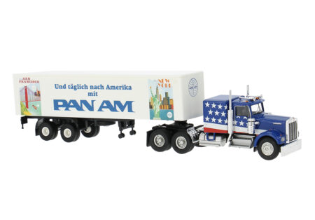 Brekina: Kenworth W900A Koffer-Sattelzug "Pan Am" (USA)