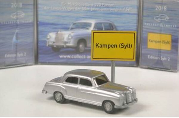 Wiking: Mercedes 220 Ponton, silbermetallic (Sylt 2)-9433