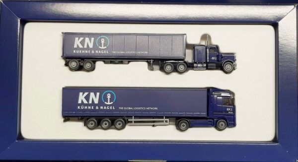 Wiking: Werbemodellset "Kühne & Nagel" (Peterbilt/MB Actros)-0