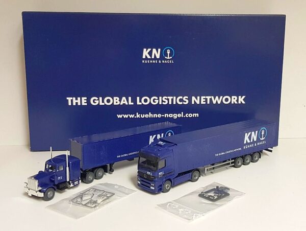 Wiking: Werbemodellset "Kühne & Nagel" (Peterbilt/MB Actros)-18407